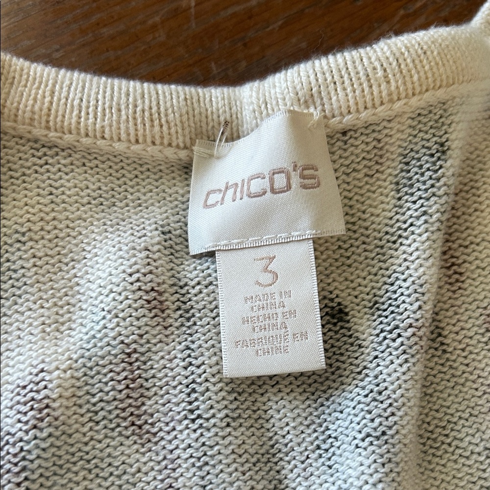 Chico’s Patterned Open Front Cardigan - image 2